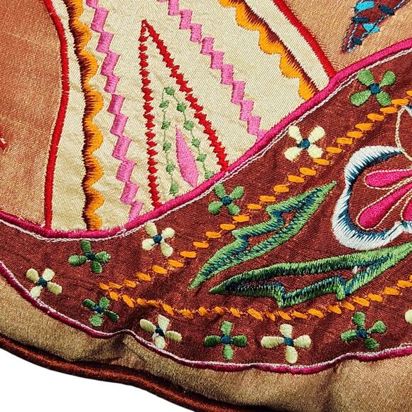PIER 1 IMPORTS THROW PILLOW EMBROIDERED COLORFUL MOROCCAN BOHO HIPPIE INDIAN 15" - Picture 5 of 10